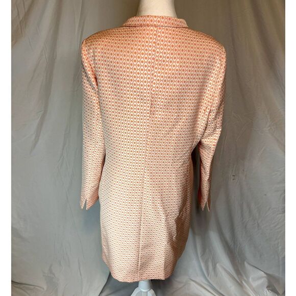 Cinzia Rocca Salmon Pink Luxury Monogram Button Down Trench Coach Jacket Womens - Picture 5 of 11